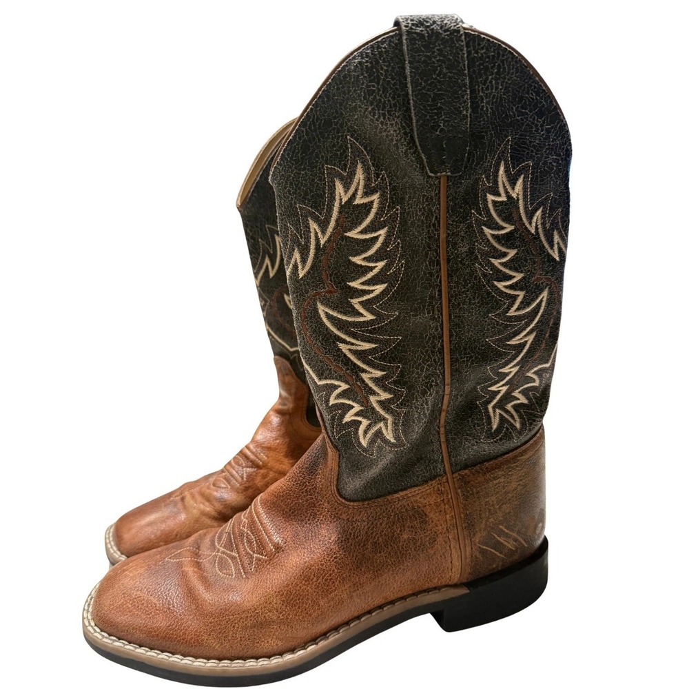 Western Cowboy Boots Distressed Leather Brown Embroidered Rodeo Festival 6